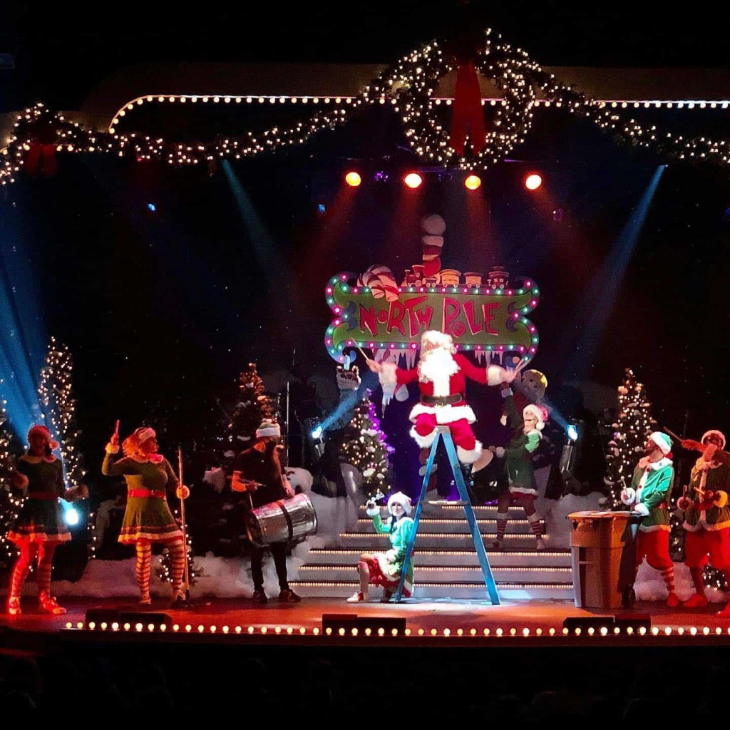 Santa on stage in "A Christmas Tradition"