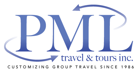 PML Travel and Tours Inc. logo. Customizing group travel since 1986.