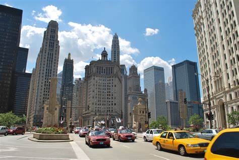 Downtown Chicago with Wrigley Building